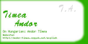 timea andor business card