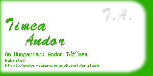 timea andor business card